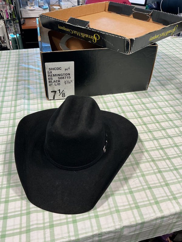 Cowboy Hat – Serratelli 5X Felt Remington, Black, 7 1/8 | Used, Good