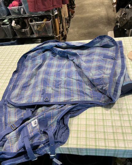 stable sheet blue green pattern no back straps 76"