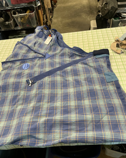 stable sheet blue green pattern no back straps 76"