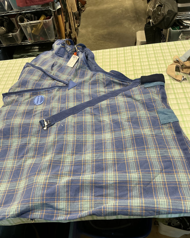 stable sheet blue green pattern no back straps 76"