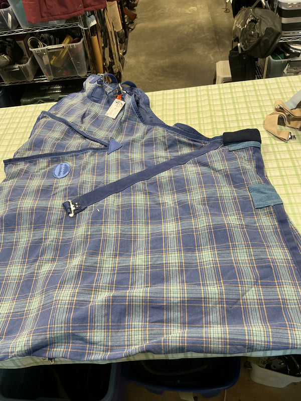 Stable Sheet – WeatherBeeta, Blue/Green Pattern, 76" (No Back Straps) | Used, Good