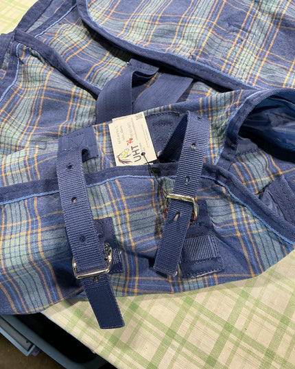 stable sheet blue green pattern no back straps 76"