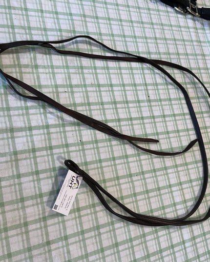 western split reins brown leather 