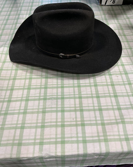 cowboy hat black felt 7 3/4