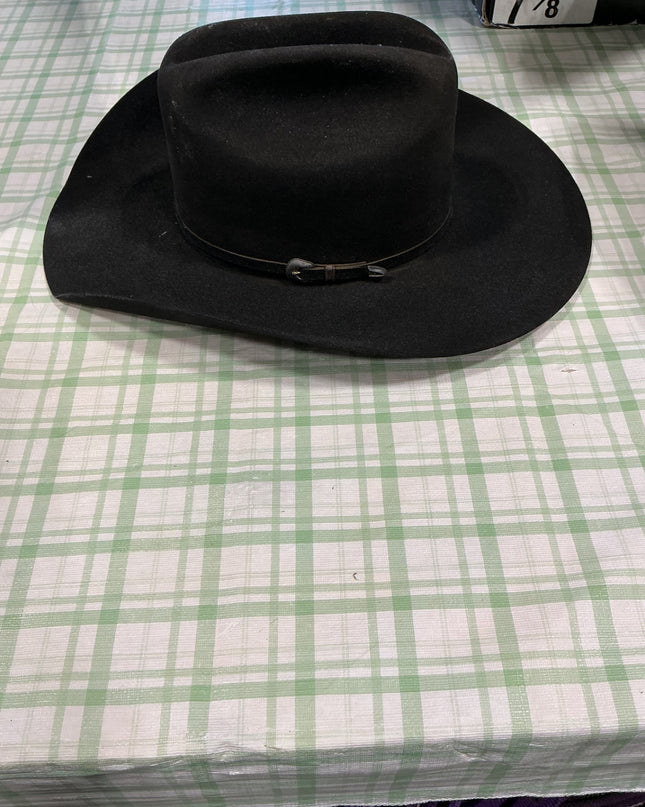 cowboy hat black felt 7 3/4