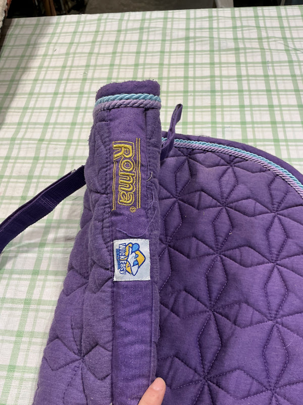 English Saddle Pad – Roma Wick Easy Dry, Purple, 25" x 19" | Used, Good