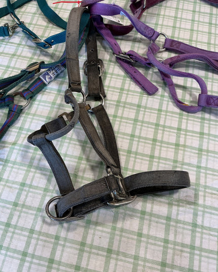 bundle of nylon halters horse size fit 
