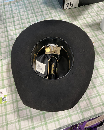 cowboy hat black felt 7 3/4