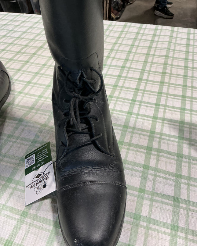 english riding boots black zip up