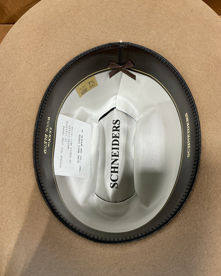 cowboy hat pecan felt 7 1/8 schneider