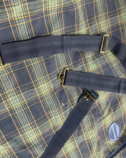 stable sheet blue green pattern no back straps 76"