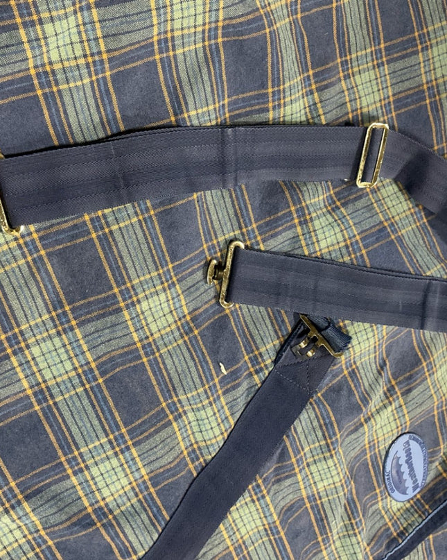 stable sheet blue green pattern no back straps 76"