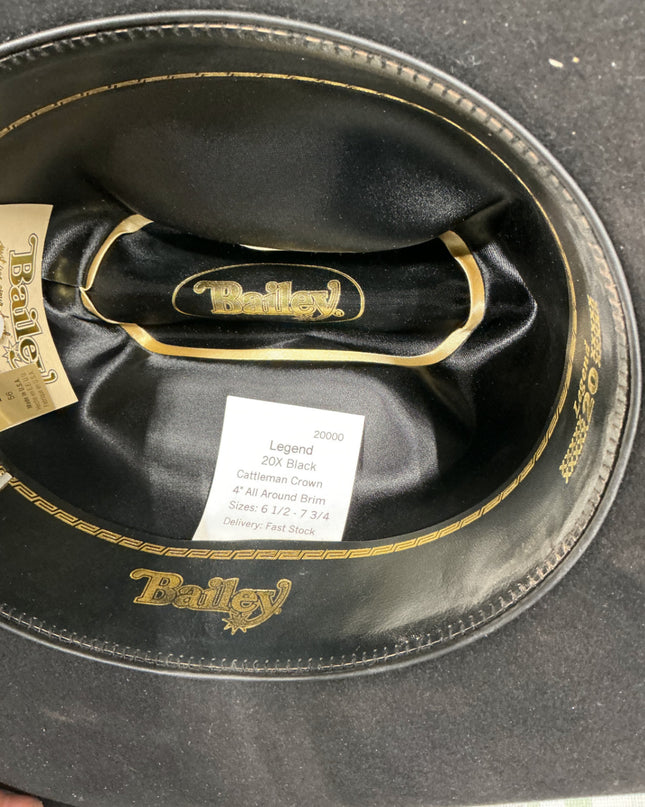 cowboy hat black felt 7 3/4