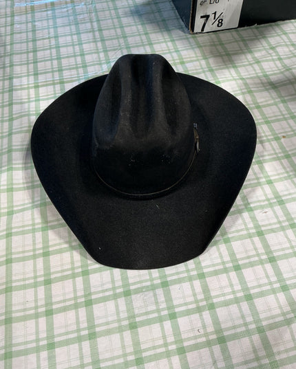 cowboy hat black felt 7 3/4