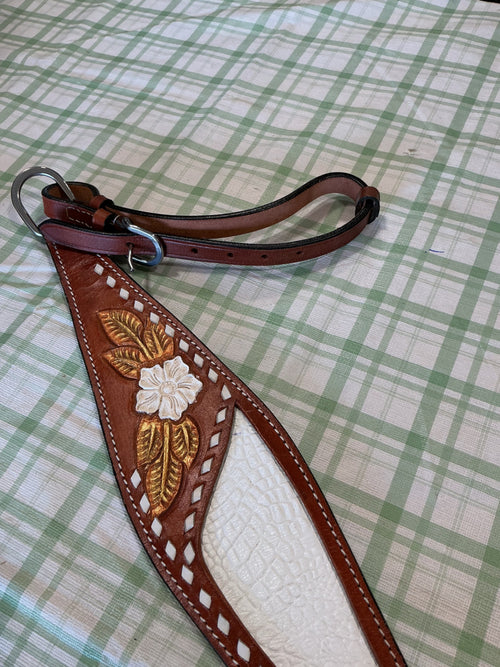 Western Headstall & Breast Collar Set – Brown Leather, One Ear, Horse Size | Used, Very Good