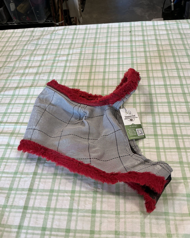fly mask red fleece lining arab size no ears 