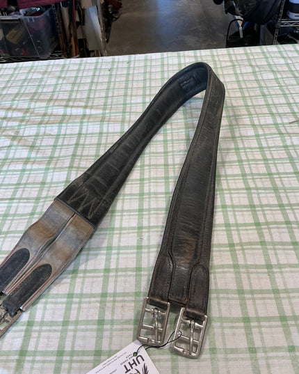 english girth black leather 