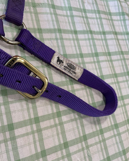 halter nylon purple horse size weaver 