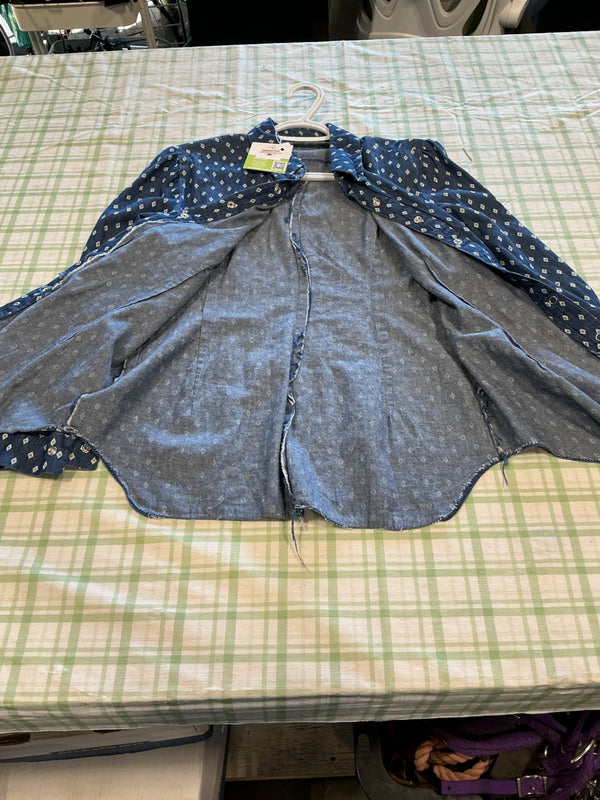 Western Shirt – Blue with White Pattern, Medium | Used, Good