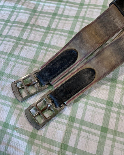 english girth black leather 