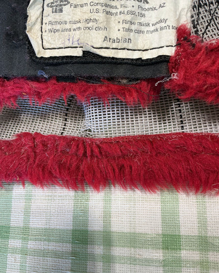 fly mask red fleece lining arab size no ears 