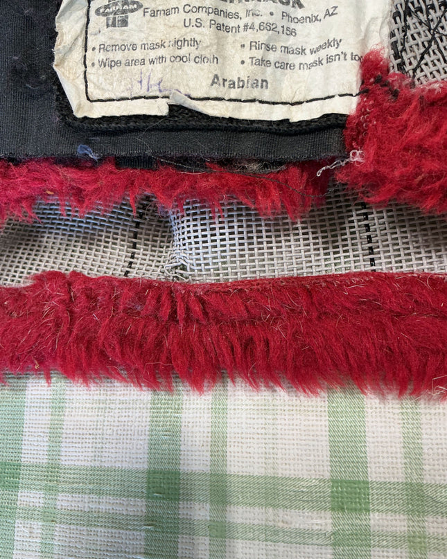 fly mask red fleece lining arab size no ears 