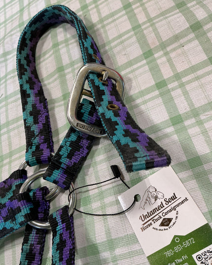 halter nylon purple teal black 