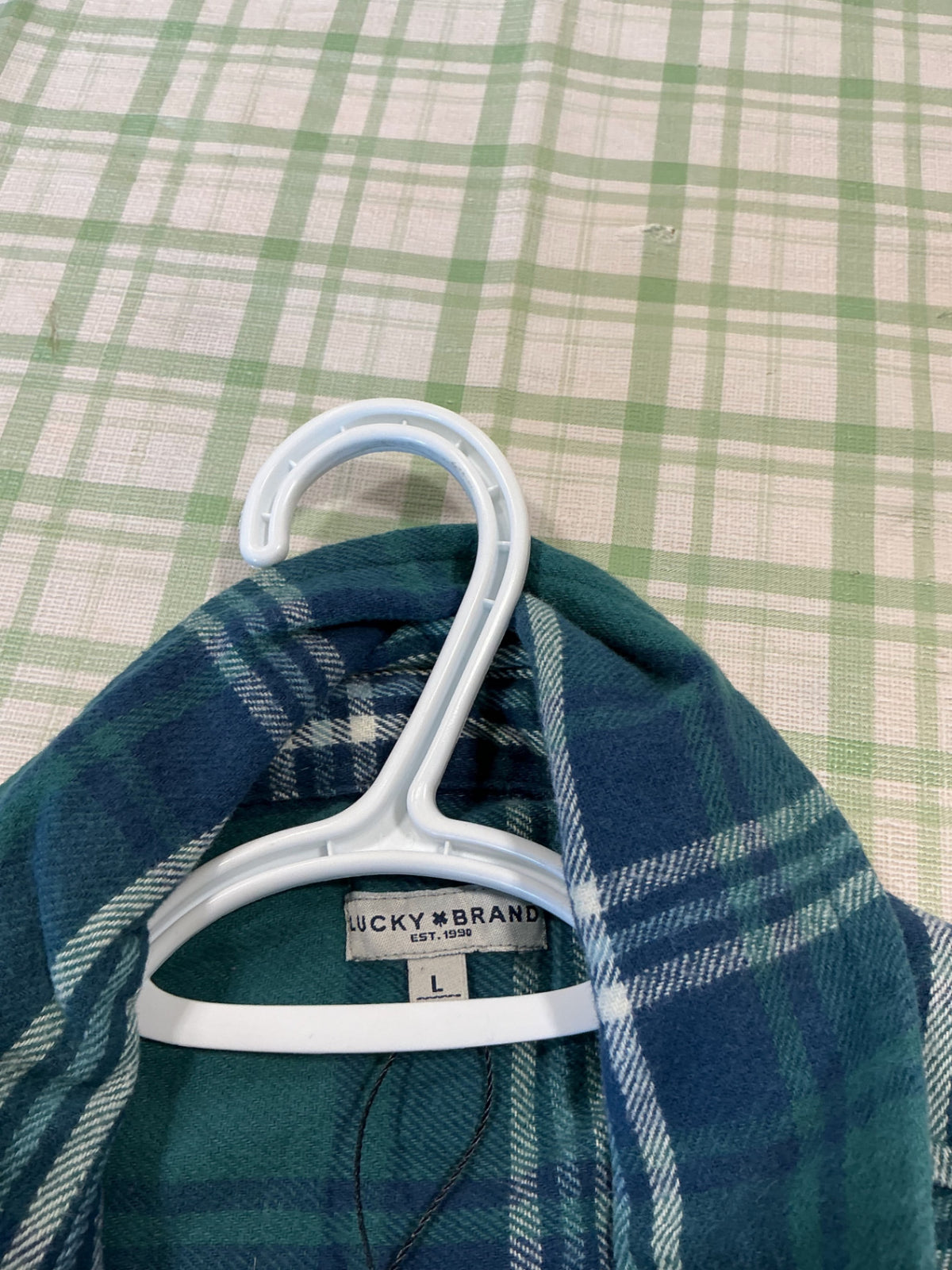 button up shirt green large 