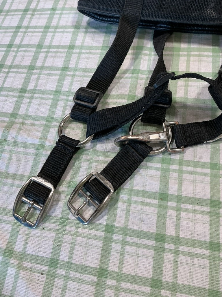 grazing muzzle black pony size 