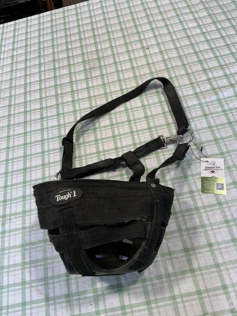 grazing muzzle black tough one 