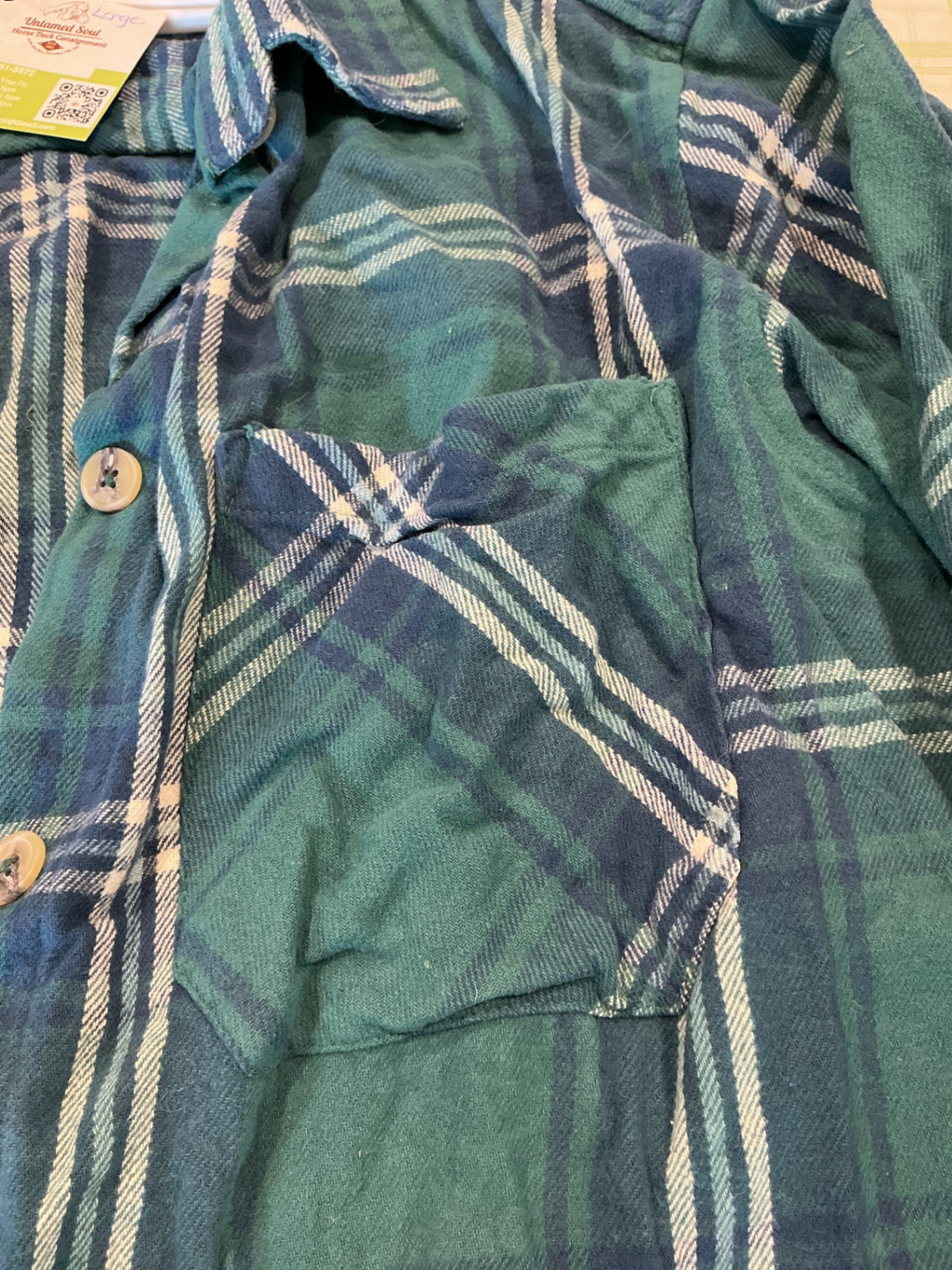 button up shirt green large 