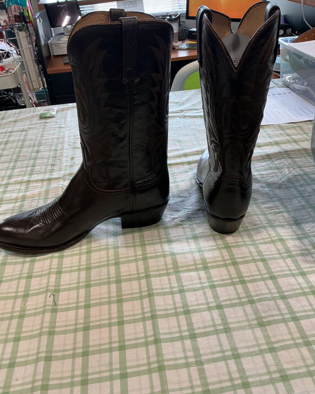 cowboy boots black leather 