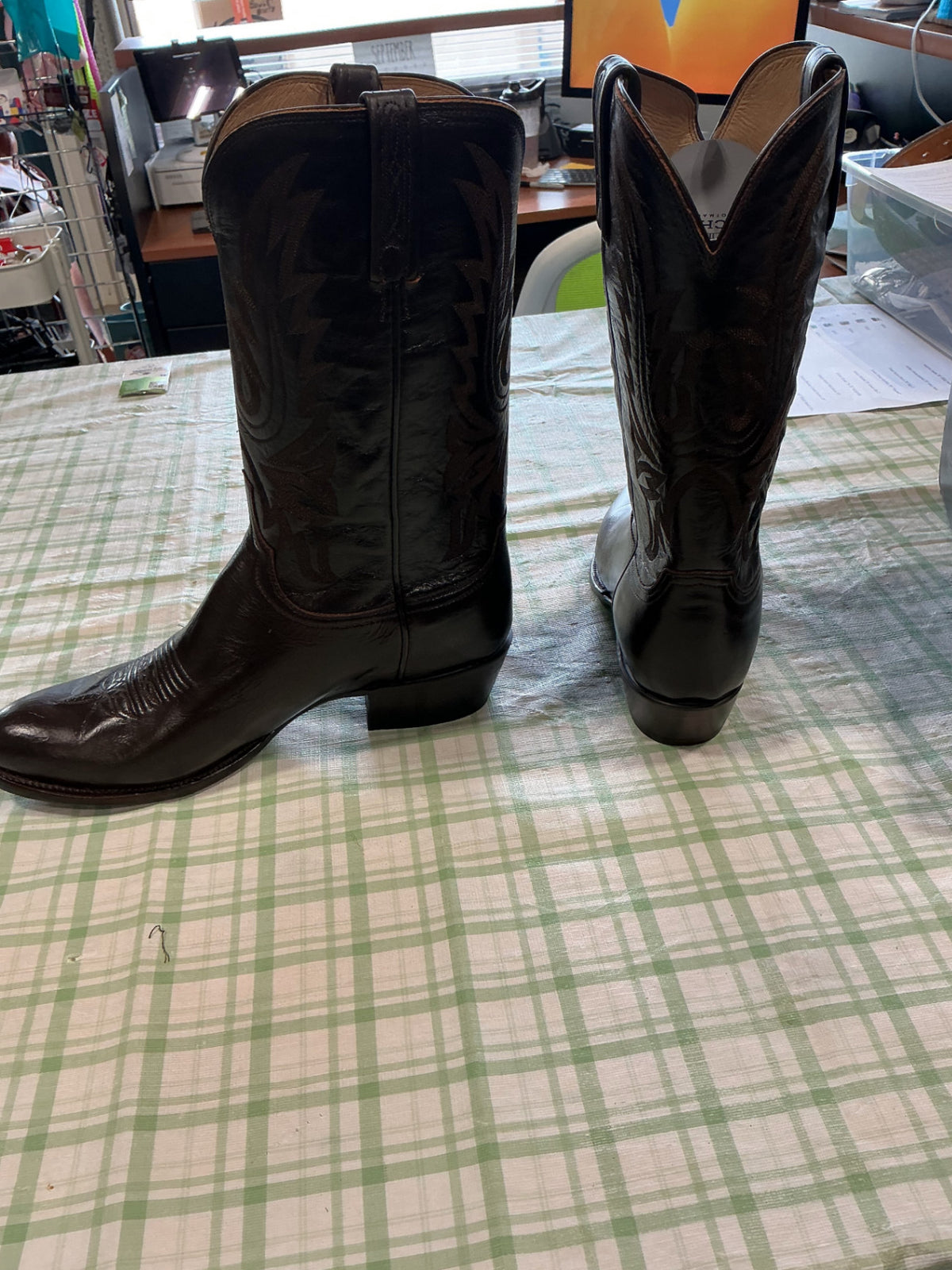cowboy boots black leather 