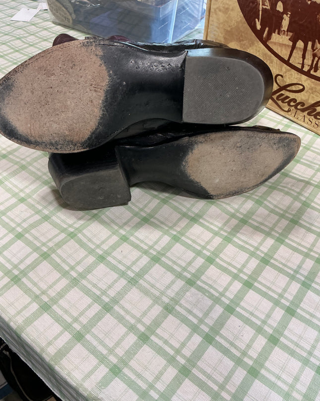 cowboy boots black leather 