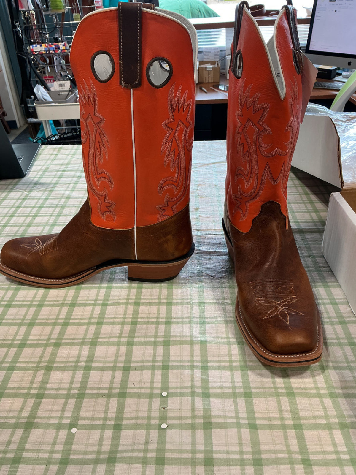cowboy boots orange 