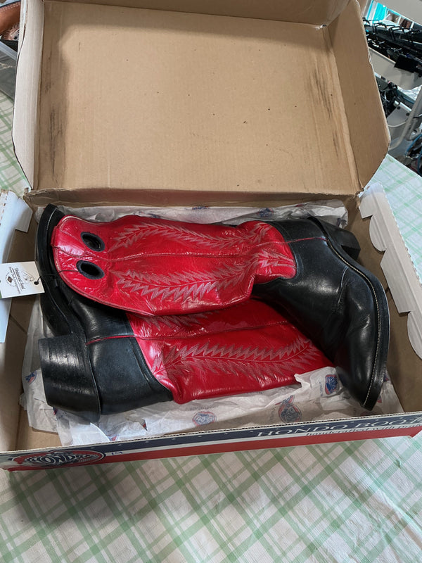 Cowboy Boots – Hondo, Red & Navy, 13EE | Used, Very Good