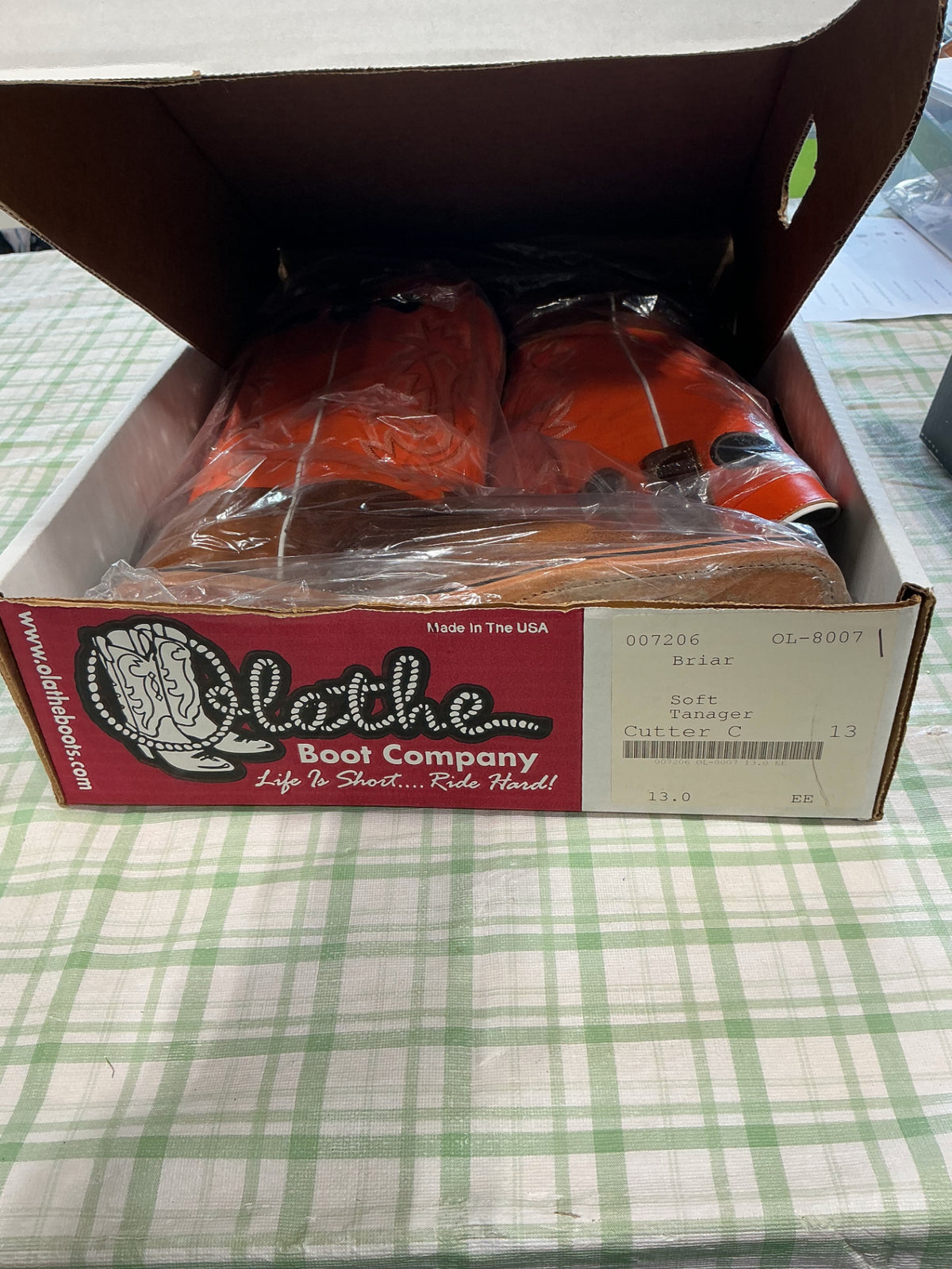cowboy boots orange 