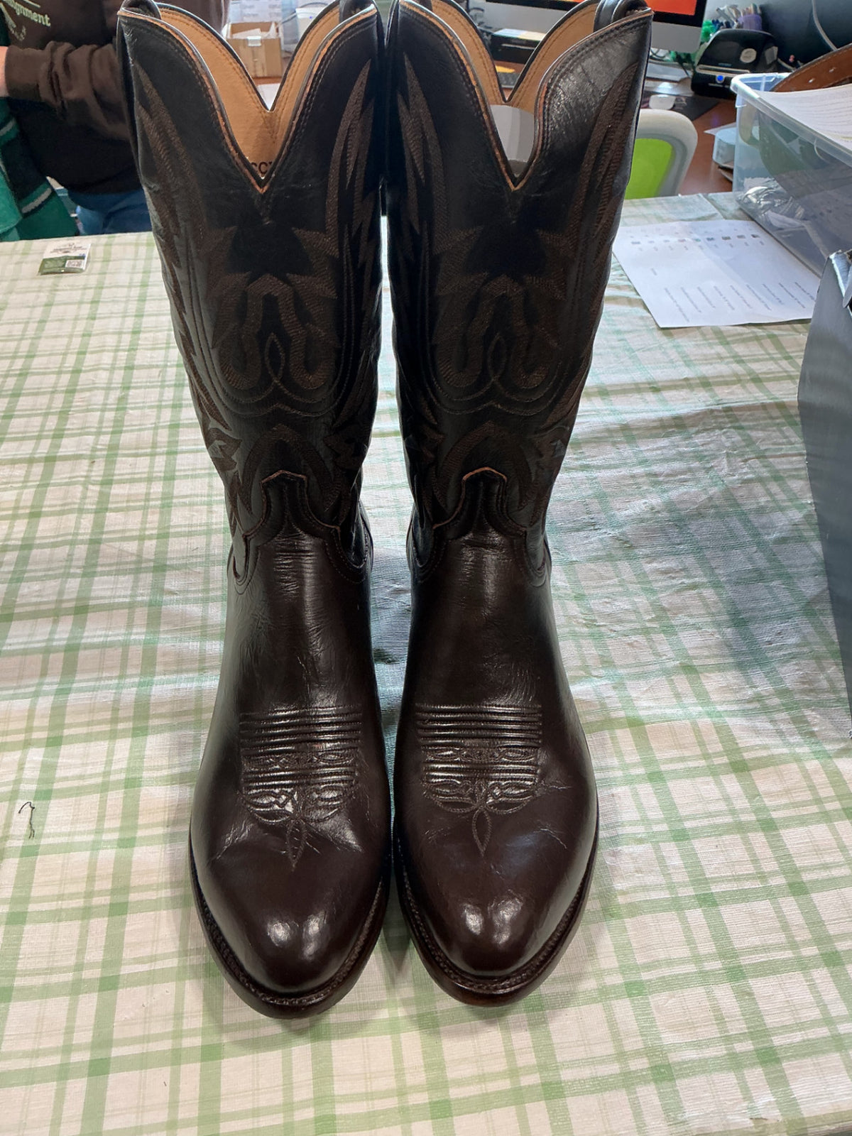 cowboy boots black leather 