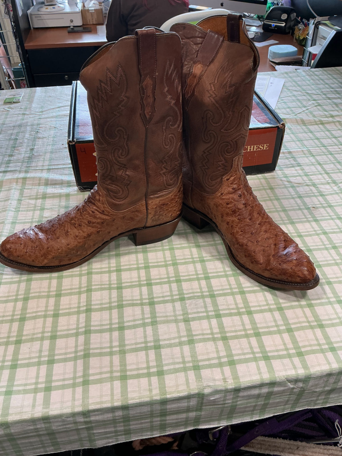 brown leather cowboy boots 