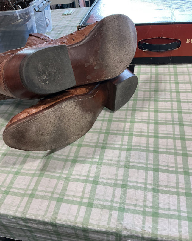 brown leather cowboy boots 
