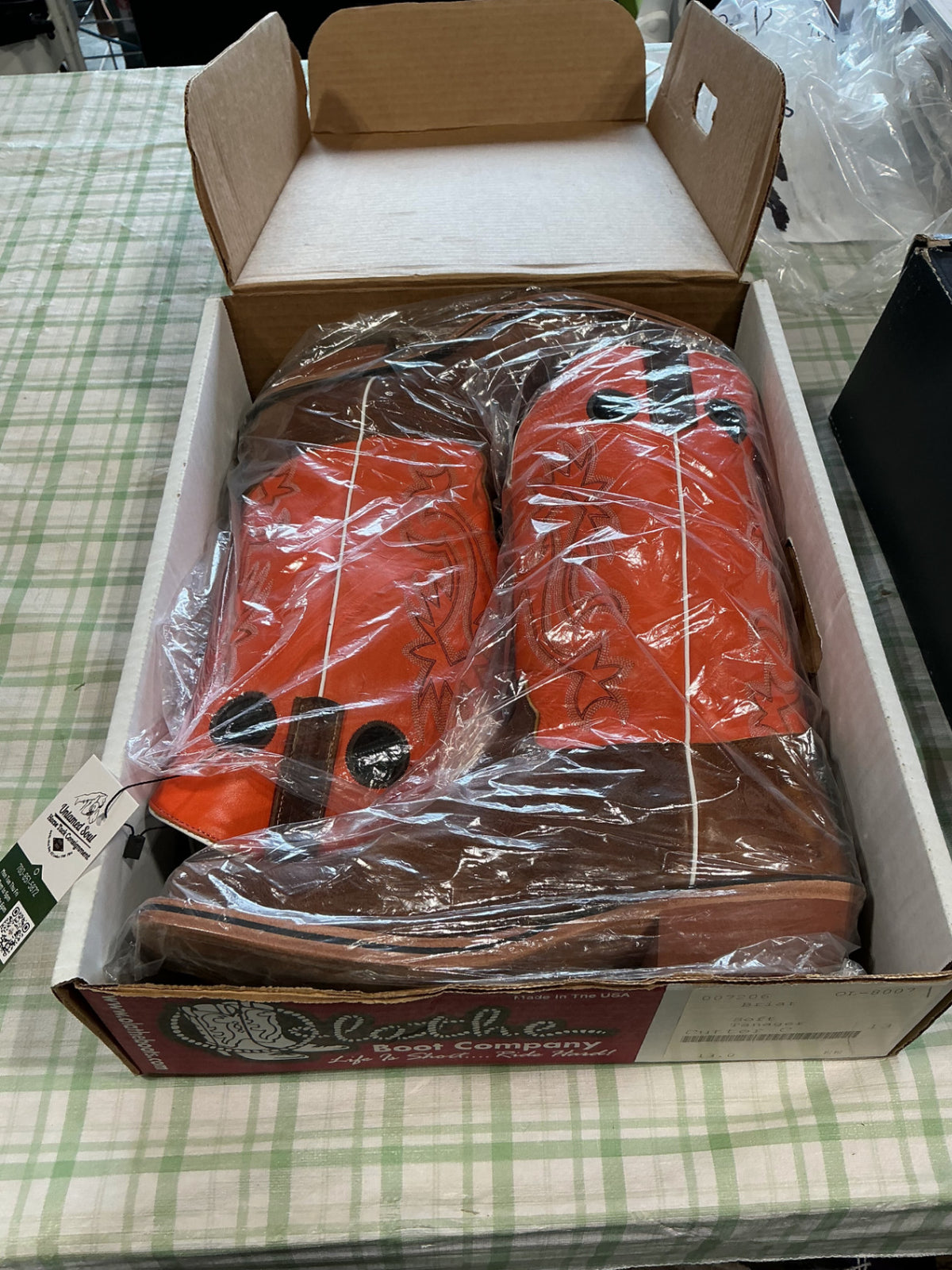 cowboy boots orange 