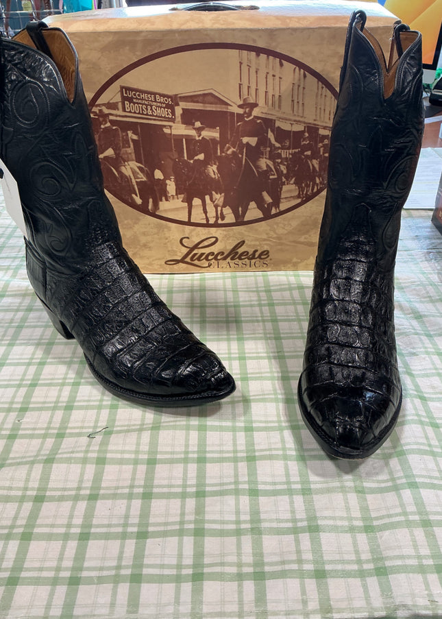 cowboy boots lucchese classics black leather