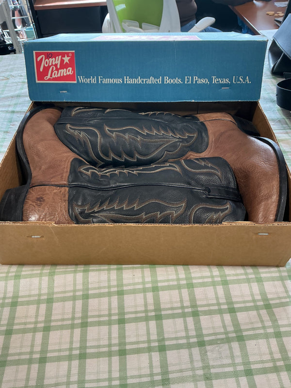 Cowboy Boots – Tony Lama, Brown & Black, Size 12.5 | Used, Very Good