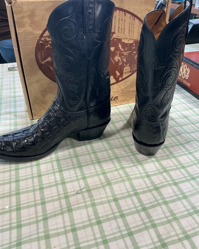 cowboy boots lucchese classics black leather