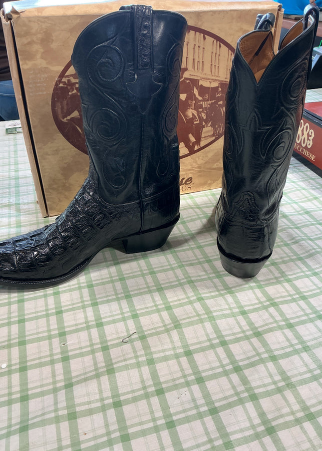 cowboy boots lucchese classics black leather
