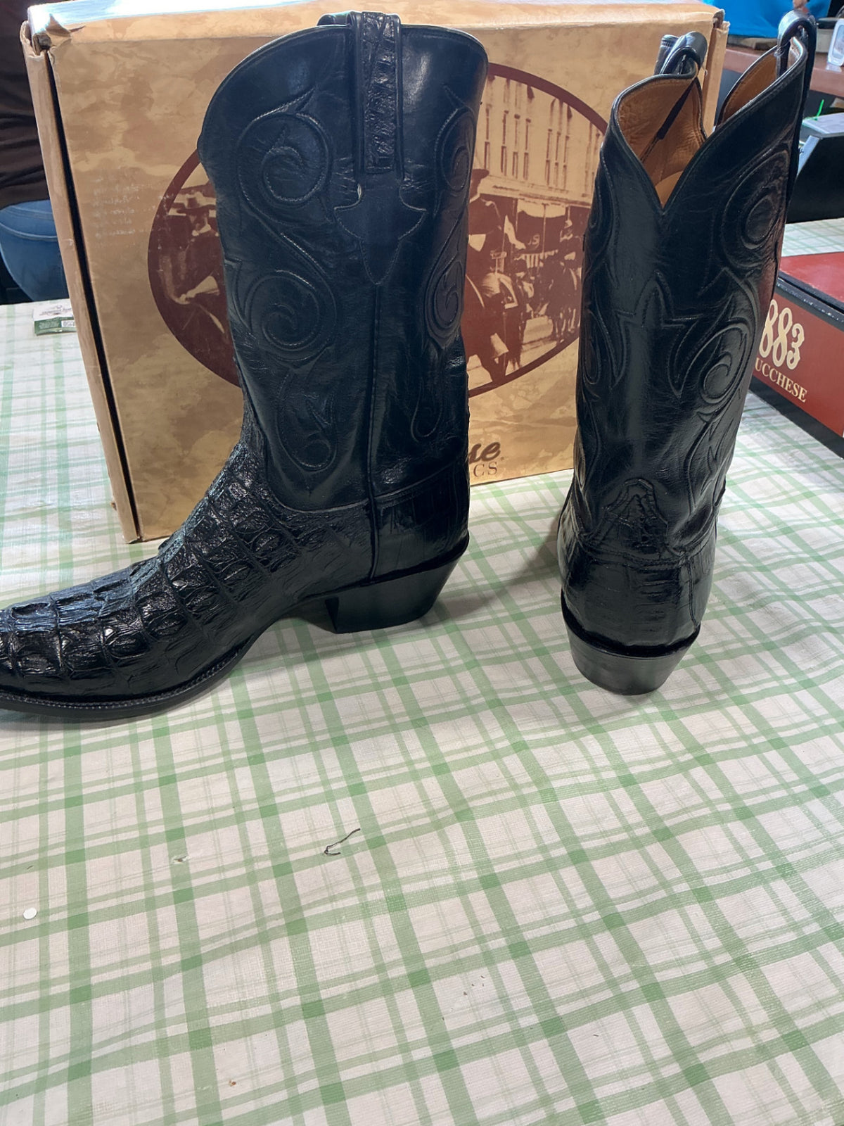 cowboy boots lucchese classics black leather