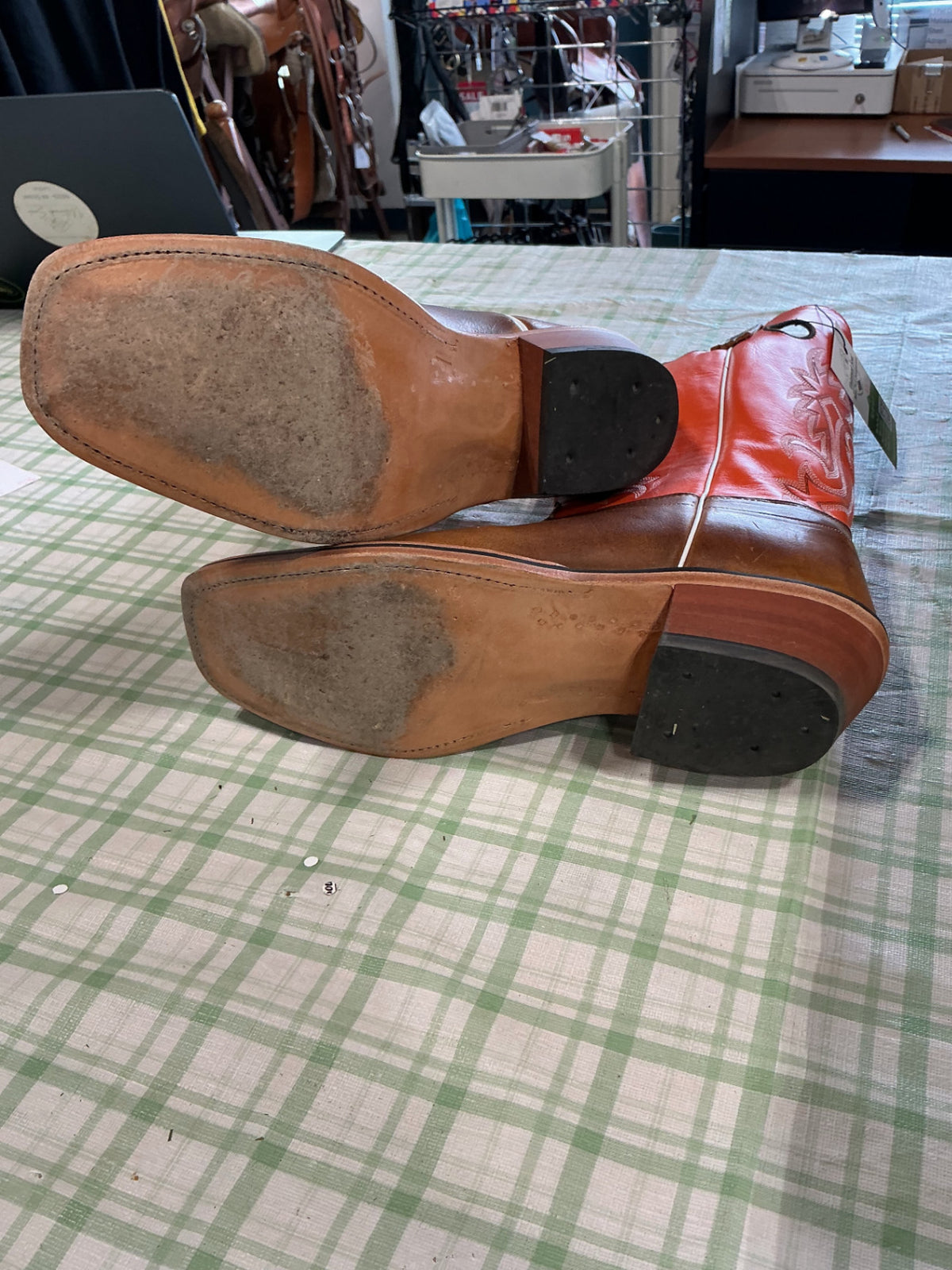 cowboy boots orange 