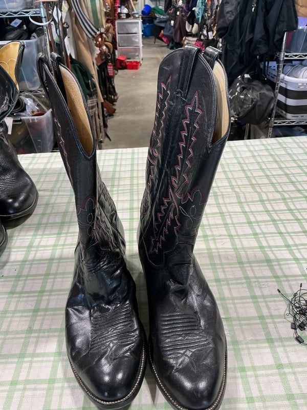 Cowboy Boots – Panhandle Slim, Black & Red, 13EE | Used, Very Good