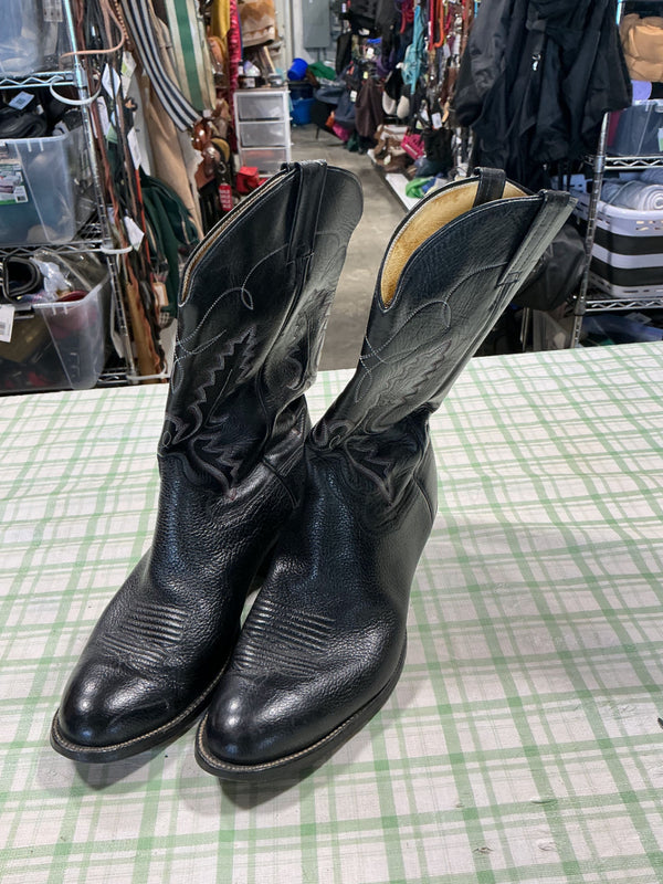 Cowboy Boots – Sanders, Black Leather, 12.5 | Used, Very Good