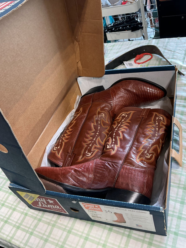 Cowboy Boots – Tony Lama, Teju Lizard, 13EE | Used, Very Good